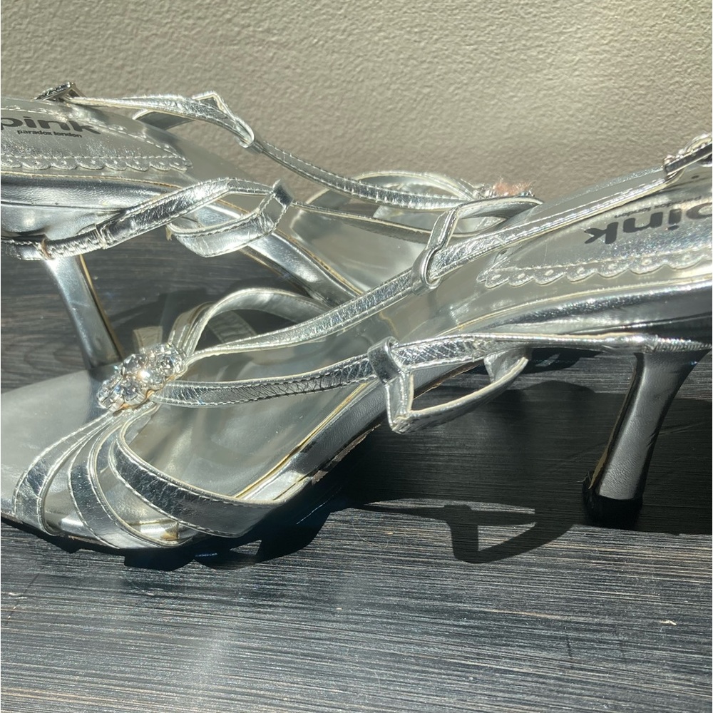 Paradox London Pink silver dressy sandals